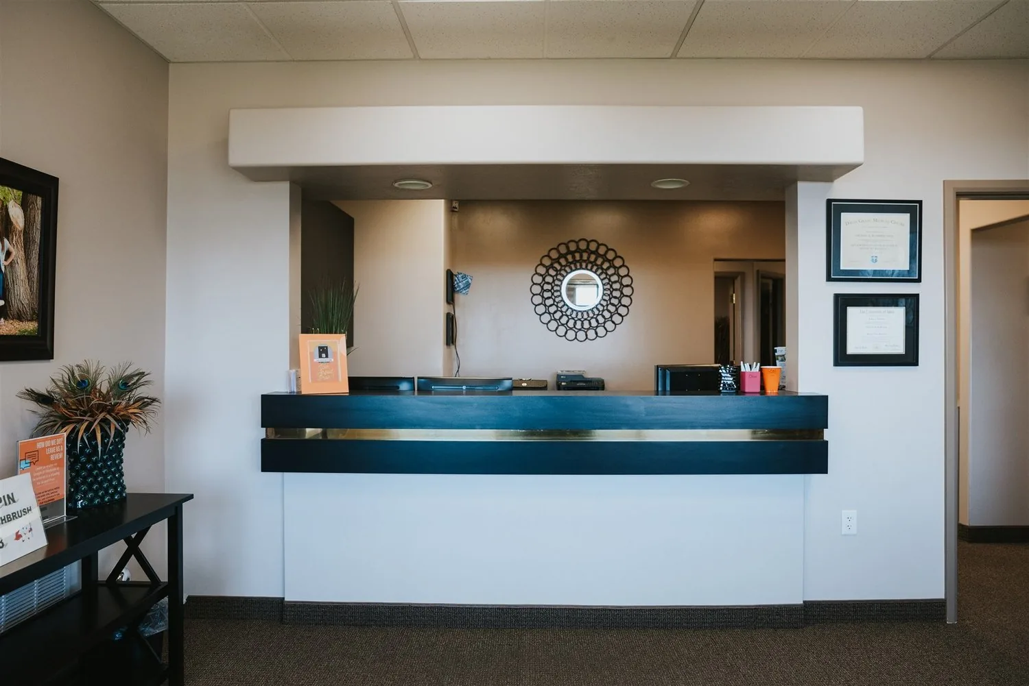 The reception desk