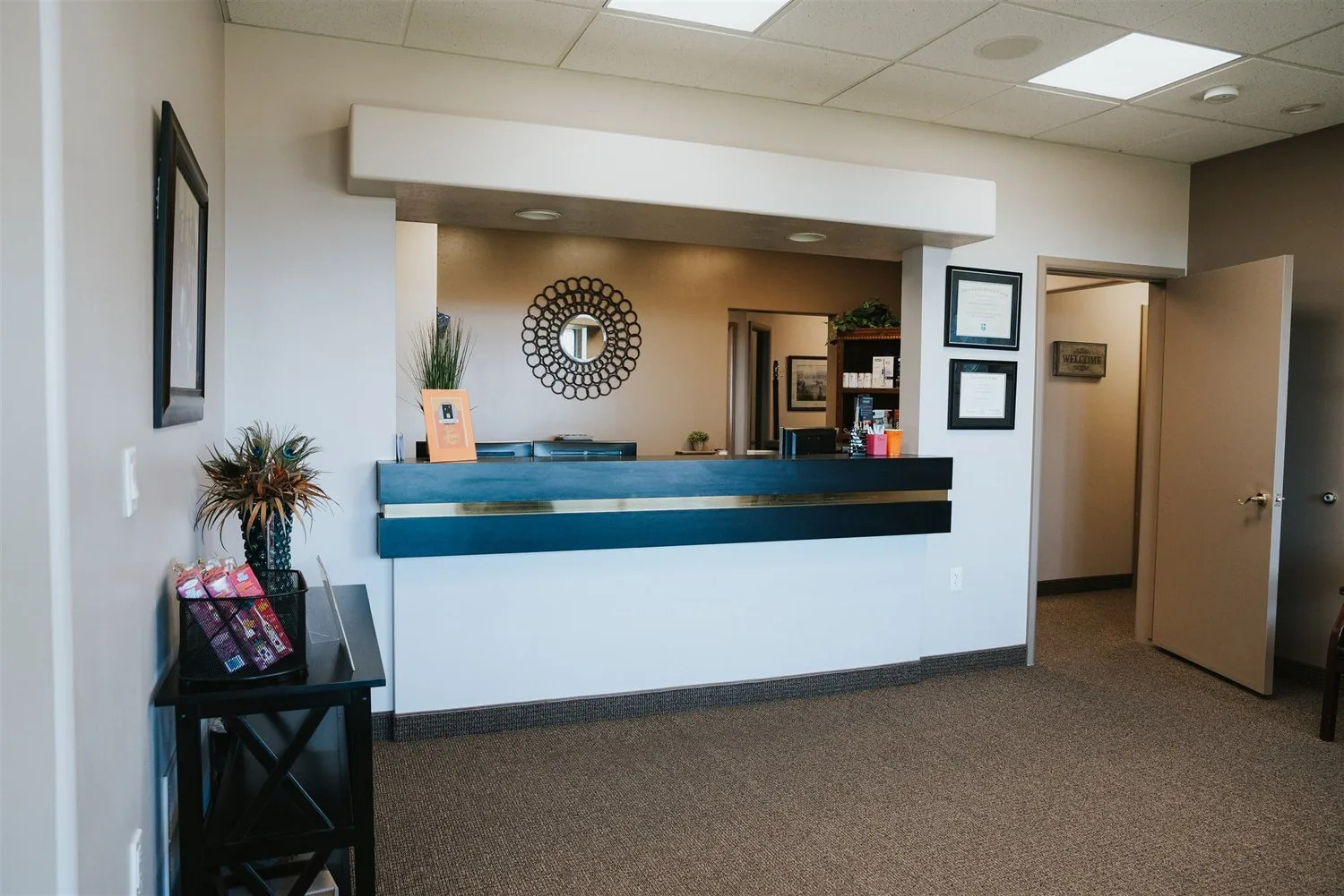 The reception desk